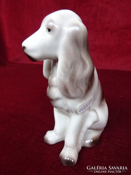 Hollóházi porcelán spániel kutya, 14 cm magas. Vanneki!
