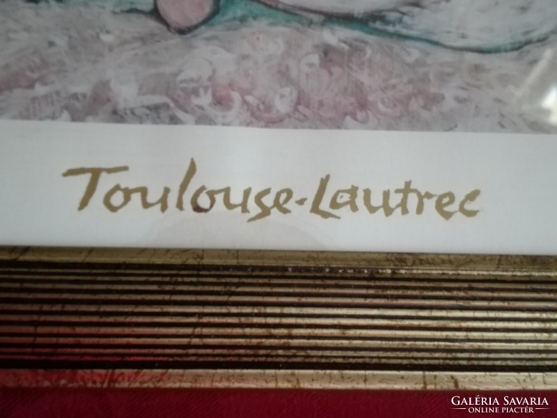 Toulouse-Lautrec festmény nyomata, üvegezve, gyönyörű keretben