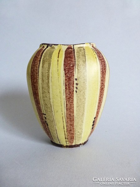 Rare retro, vintage striped ceramic vase