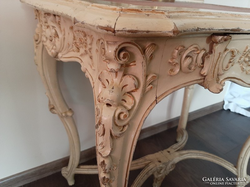 Rococo desk with painting inlay and structure with video recording!