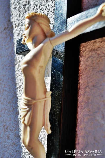4. Antique, ivory Jesus Christ (22cm), 45cm crucifix, meticulous, cross, corpus