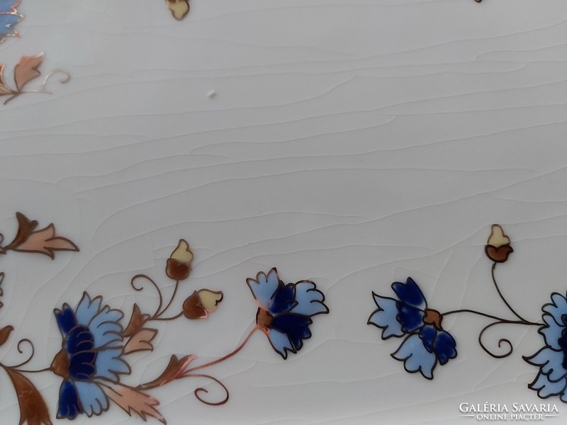 Zsolnay porcelán 6 személyes hosszú tálcás süteményes készlet
