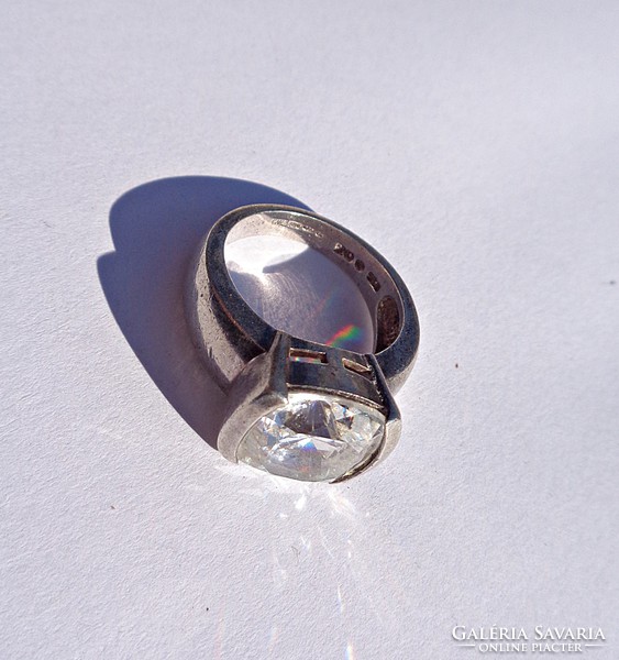 Larger polished stone 925 ring