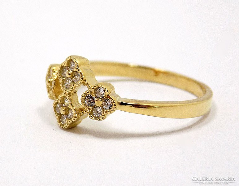 Köves virágos arany gyűrű (ZAL-Au86160)