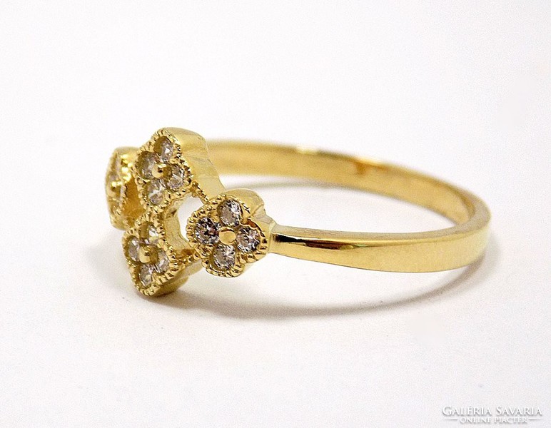 Stony flower gold ring (zal-au86160)