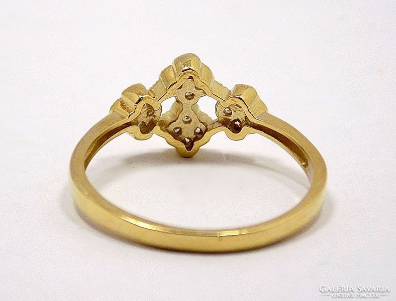 Köves virágos arany gyűrű (ZAL-Au86160)