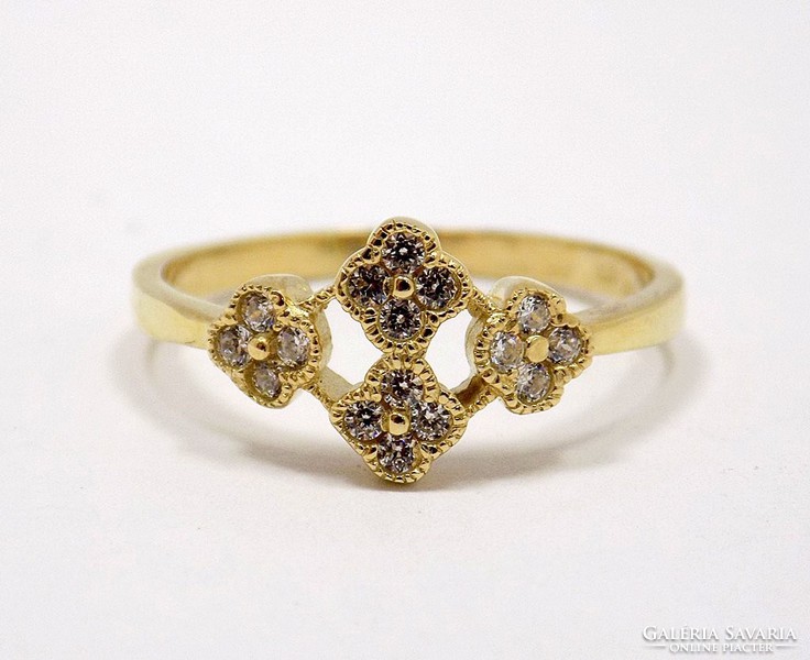 Stony flower gold ring (zal-au86160)