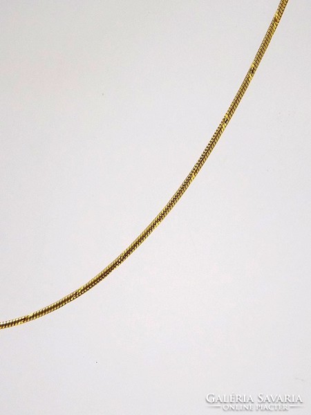 Yellow gold engraved snake chain (zal-au73288)