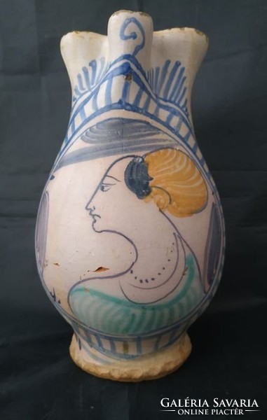 xvii. Century Italian majolica jug, apothecary vessel