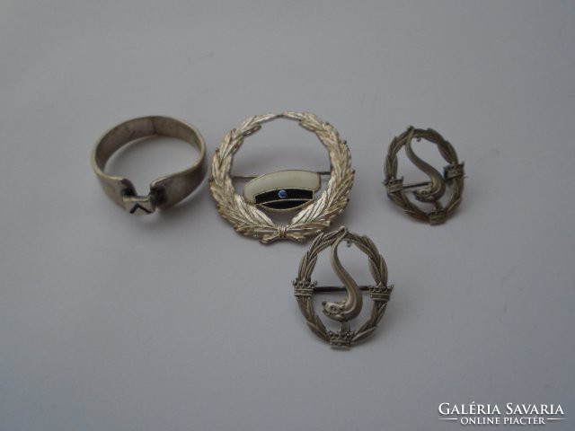 3 db Ezüst nagyméretű babérkoszorú kitüzö  / ajándék ezüst gyűrű ....