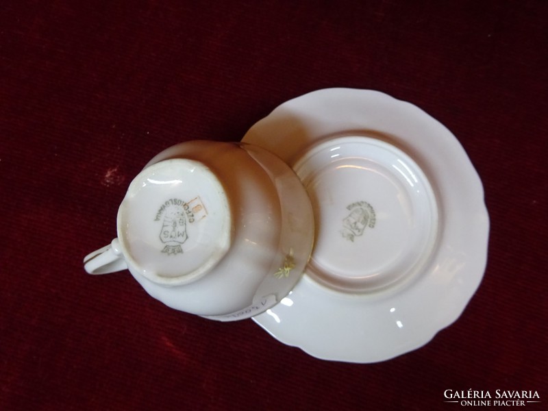 MSB Csehszlovák porcelán kávéscsésze + alátét, gyönyörű. Vanneki!