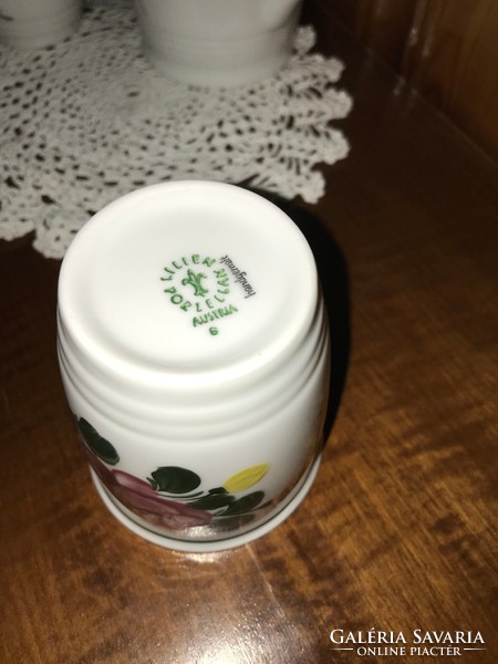 LILIEN porcelán Ausztria kézzel festett kiöntő + 2 pohár