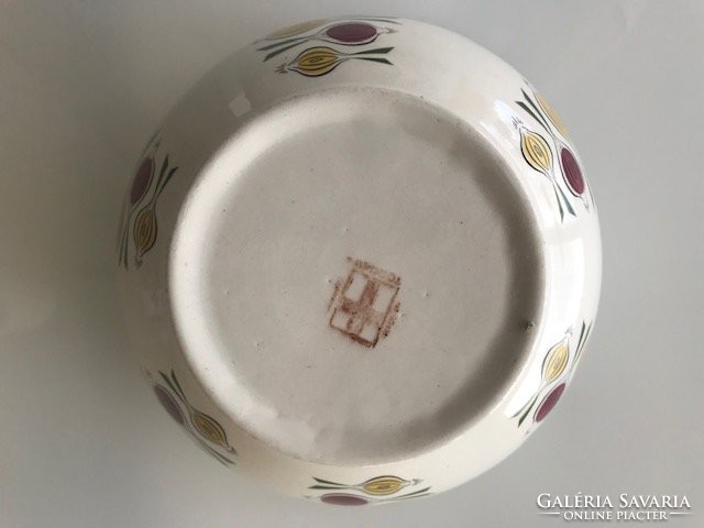 Retro German ceramic bowl with onion pattern, marked, Torgau ceramics