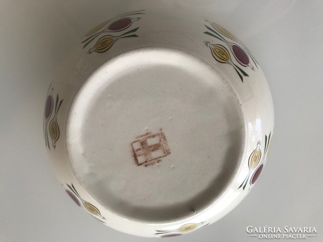 Retro German ceramic bowl with onion pattern, marked, Torgau ceramics