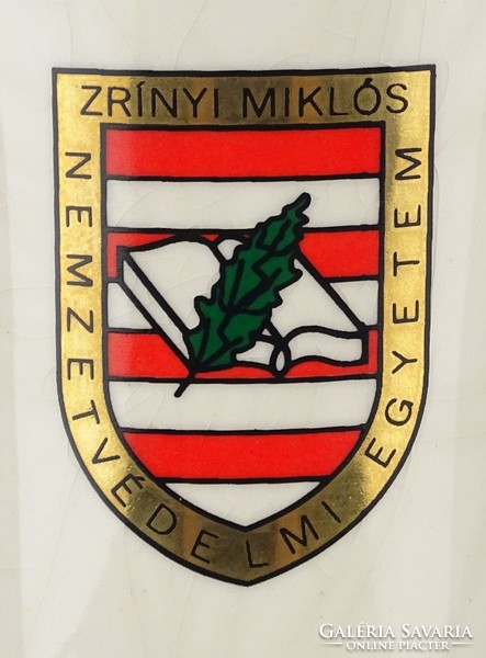 0Z478 Zrínyi Miklós egyetem fajansz díszváza 27 cm