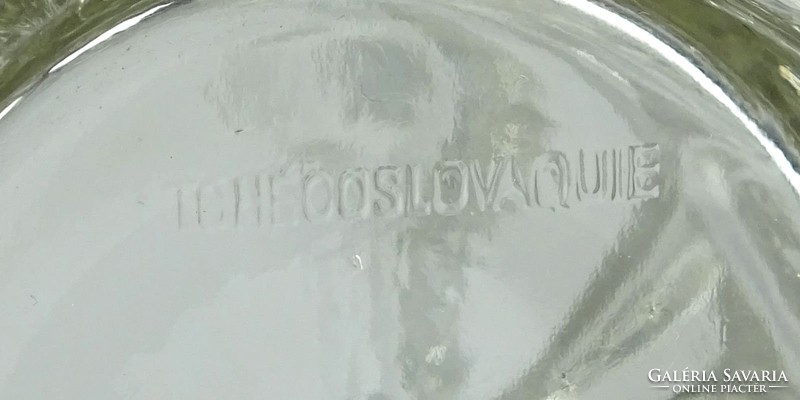 0Z479 Retro jelzett Cseh üveg díszváza pár 20 cm