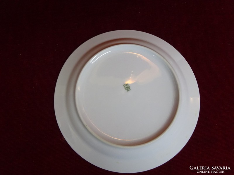 Zsolnay porcelain cake plate with orange flower, diameter 19 cm. He has!