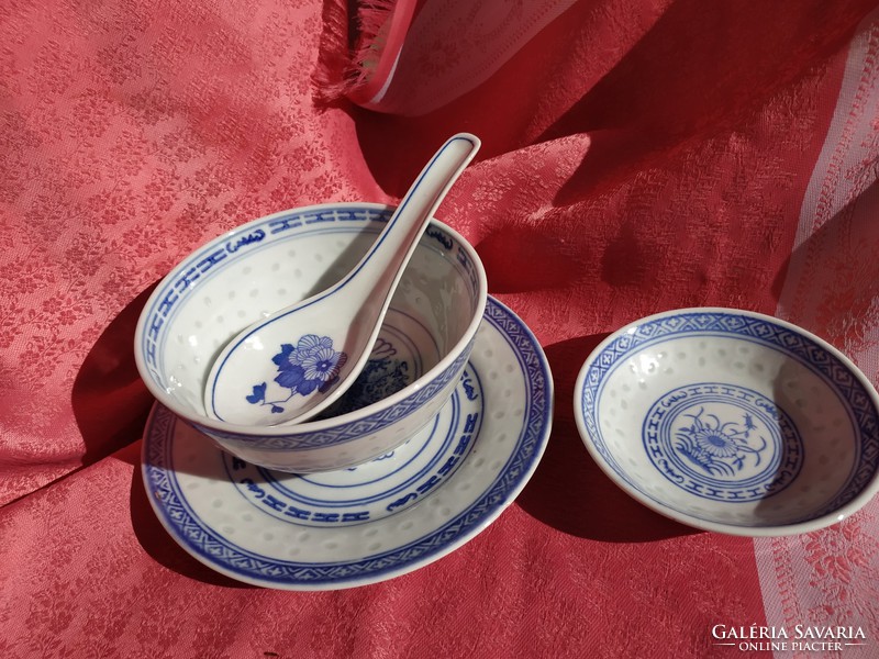 Rice grains, Chinese porcelain breakfast bowl (4 pcs.)