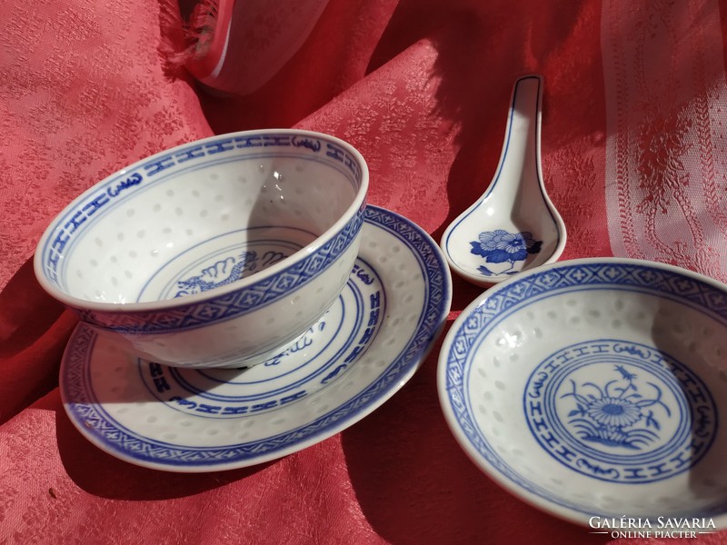 Rice grains, Chinese porcelain breakfast bowl (4 pcs.)