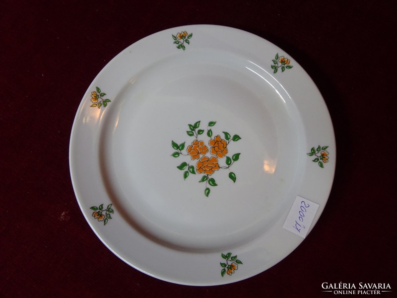 Zsolnay porcelain cake plate with orange flower, diameter 19 cm. He has!