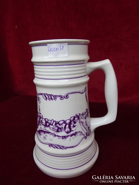 Great Plain porcelain beer mug with Hódmezővásárhely inscription, 20 cm high. He has!