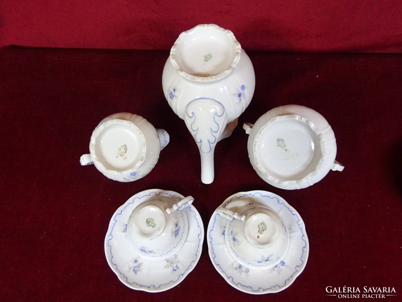 Zsolnay porcelain antique coffee set with shield seal for two people. He has!