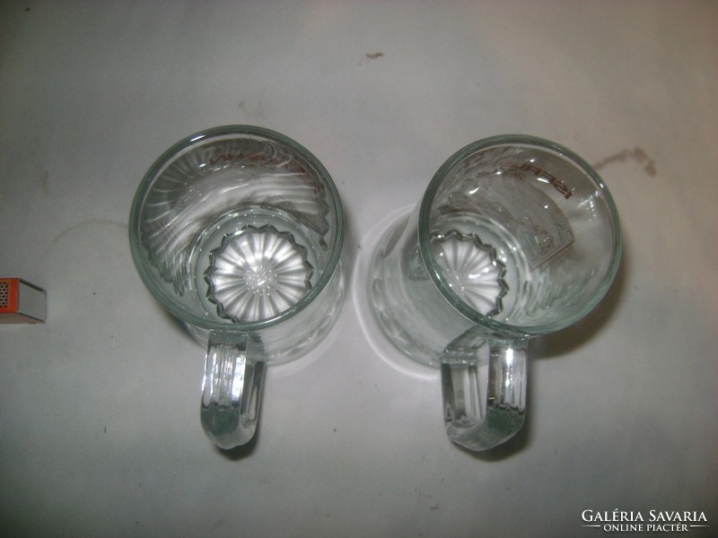 Két darab üveg pohár városképpel - gyűjtőknek