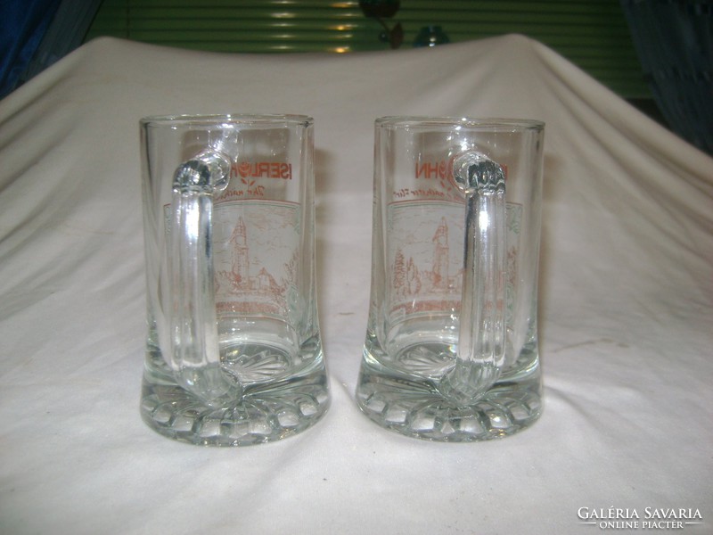 Két darab üveg pohár városképpel - gyűjtőknek