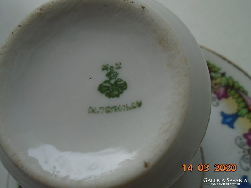 1884 Mz altrohlau mark, numbered flower patterned coffee cup coaster