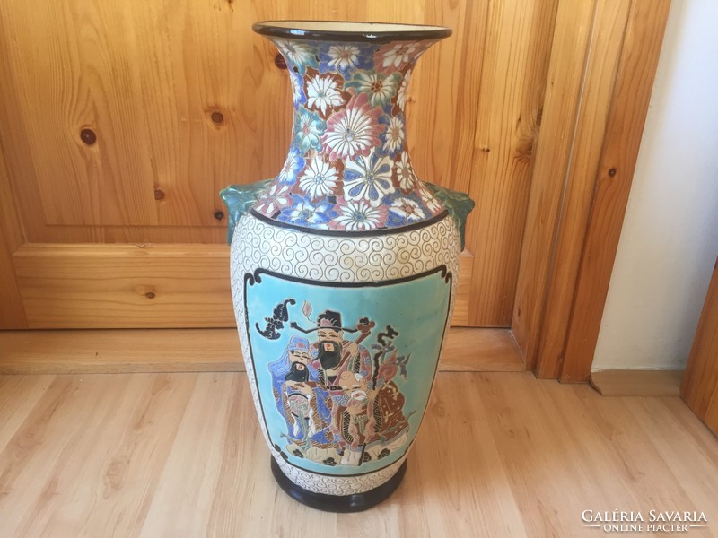 Japanese ceramic floor vase vase with dragon pliers