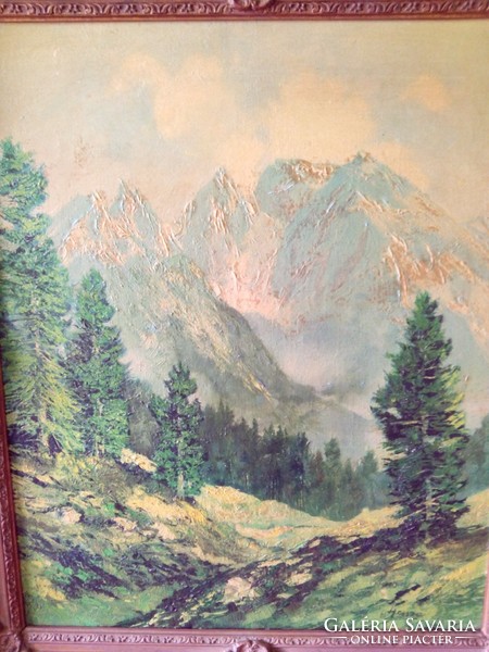 Original ingfried henze (1925-2013) hochkalter mit blaueisgletscher oil canvas painting