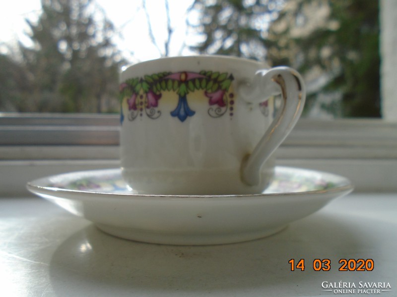 1884 Mz altrohlau mark, numbered flower patterned coffee cup coaster