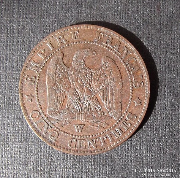 5 centimes 1855 W