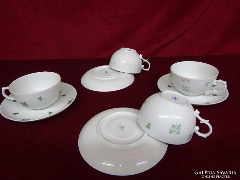 Fürstenberg German porcelain teacup + placemat. With green pattern. He has!