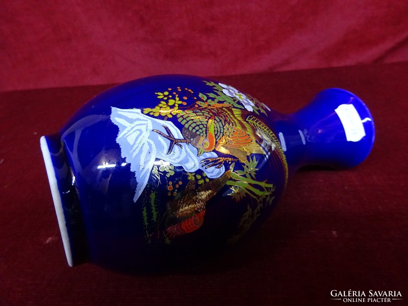 Kobalt kék japán váza, 19 cm magas. Eddig a vitrinben állt, gyönyörű. Vanneki!