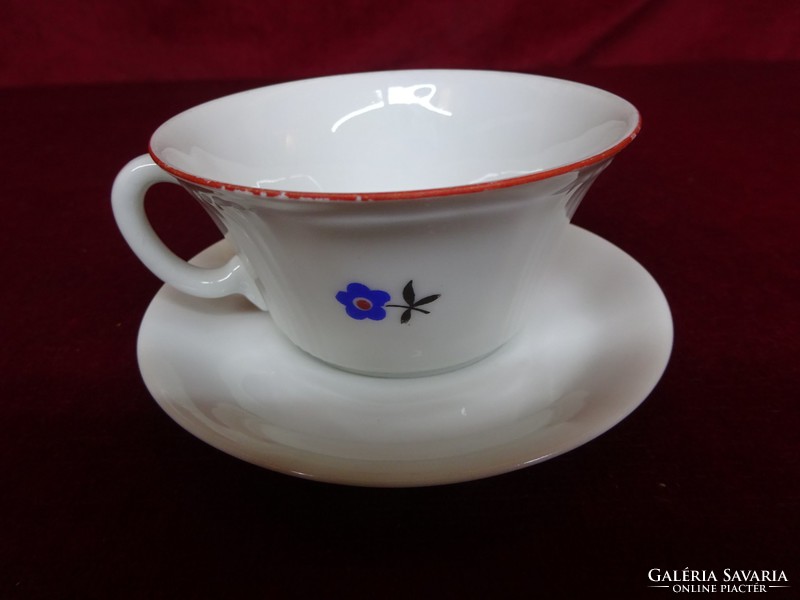 Fraureuth German porcelain coffee cup + placemat. He has!