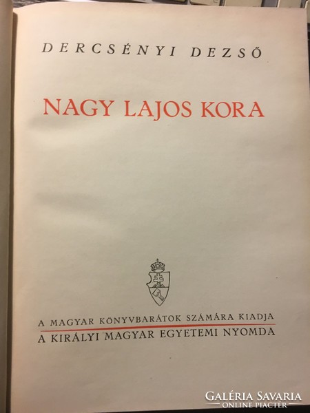 Dercsényí: NAGY Lajos  kora /1938