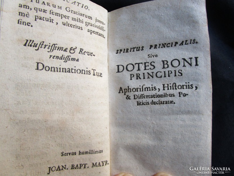 Weber Johann Adam : Spiritus principalis sive dotes bon 1674