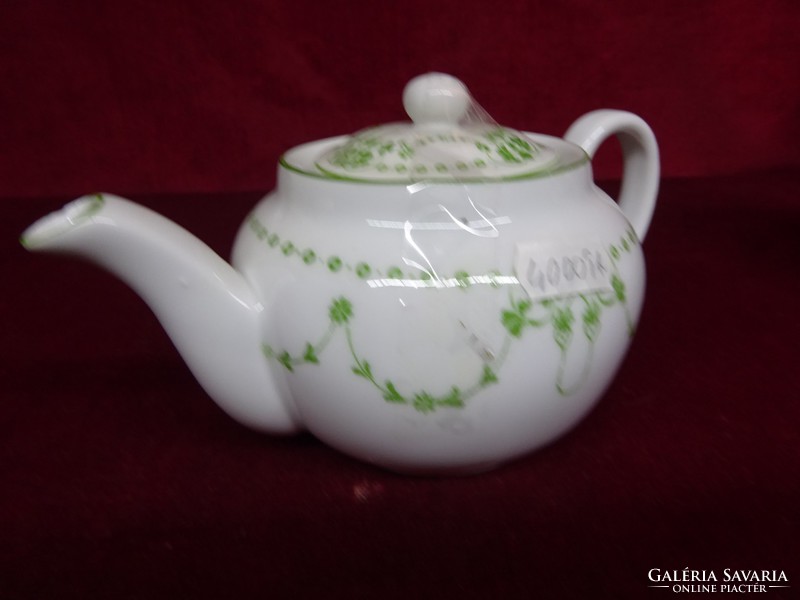 Victoria antique Czechoslovak porcelain coffee pourer with green pattern, showcase quality. He has!