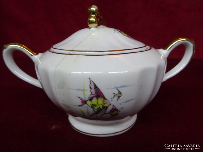 Royal Spanish porcelain, antique sugar bowl, richly gilded. He has!
