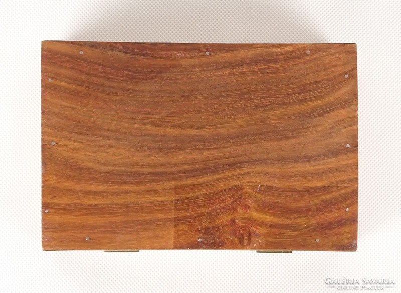 0Z691 Réz intarziás indiai fadoboz 10 x 15 cm