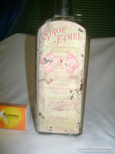  SIROP FAMEL - antik címkés gyógyszeres üveg