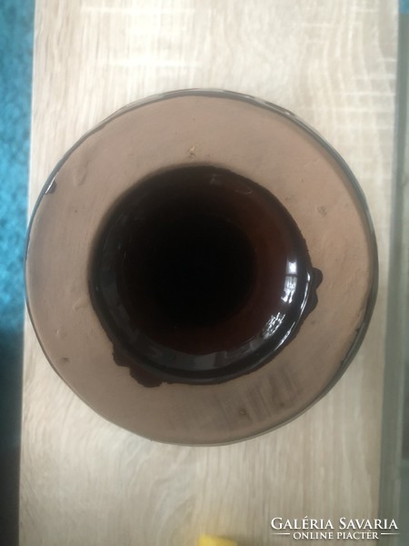 Ceramic candle holder (brown, glazed)