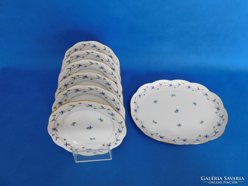 Herend petits bleuets en guirlande pattern 6 sz cookie set