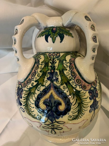 Four-handled vase with a Hungarian motif