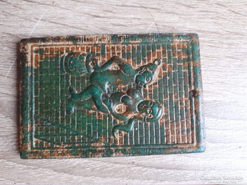 Oriental jade tablet carved with kama - pierced with a sutra motif