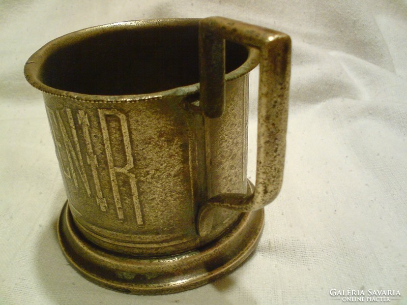 Nagyon ritka antik teásüveg tartó (pohártartó) Fabr. Wolska POD Warsava 1854