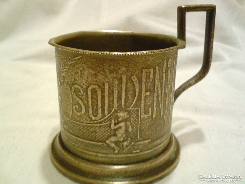 Very rare antique tea bottle holder (cup holder) fabric. Wolska pod Warsaw 1854