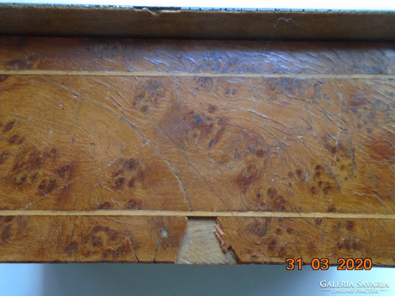 Antique empire marquetry poplar root veneer solid walnut box