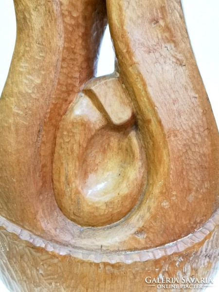 László Feldman: wooden statue of lovers - 02990
